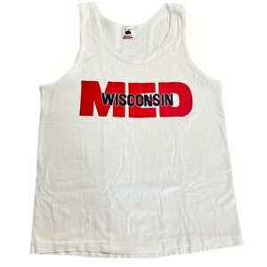 Vintage Wisconsin UW Madison Medical Med‎ Badgers Tank Top Shirt Medium JS